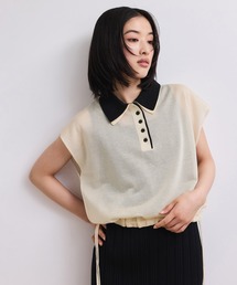 ADAM ET ROPE' | 【WEB限定】ダブルカラーポロニットプルオーバー(ポロシャツ)