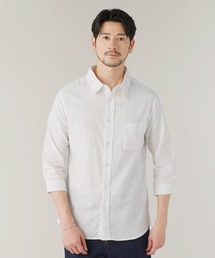 Buyer's Select/綿麻ストレッチ 七分袖レギュラーカラーシャツ