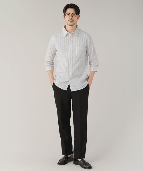 LIL VENDARS(リルヴェンダース)の「Buyer's Select/綿麻ストレッチ 七分袖レギュラーカラーシャツ(シャツ/ブラウス・メンズ・ネイビー系/ブルー系/ホワイト/ネイビー/ホワイト系・M/LL/L)」の13枚目の写真