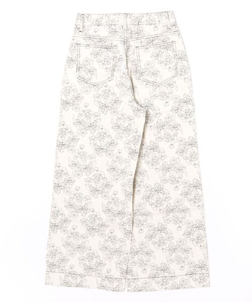 L LABEL（エルラベル）の「フラワープリントセミワイドデニムパンツ（デニムパンツ・レディース・ホワイト・M-L/S-M）」の9枚目の写真