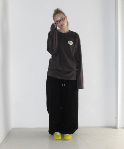 RONRON（ロンロン）の「SUBTLE LOGO WIDE SWEAT PANTS BLACK（その他パンツ・レディース・その他・FREE）」の6枚目の写真