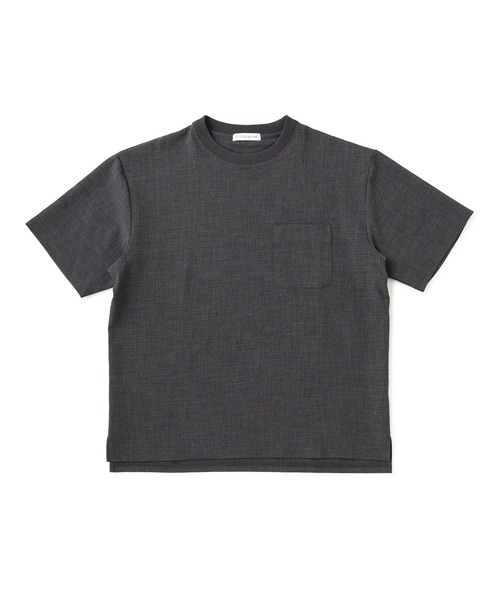le cercle ADAM ET ROPE'（ルセルクルアダムエロペ）の「メランジサーフェイスプルオーバー/セットアップ対応/イージーケア（Tシャツ/カットソー・メンズ・ダークブラウン/チャコールグレー・L/LL/M）」の5枚目の写真