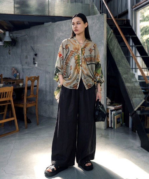antiqua(アンティカ)の「ロング ワイドパンツ(その他パンツ・レディース・ブラック・ONESIZE)」の2枚目の写真
