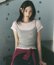 RIBBED LOGO CAMI TOP_GRAY