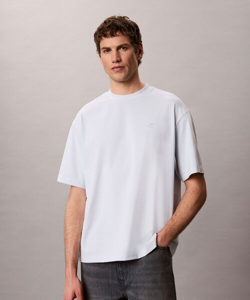 Calvin Klein(カルバン・クライン)の「クーリングジャージーリラックスバックロゴTシャツ(Tシャツ/カットソー・メンズ・ライトブルー/ブラック・L/M/S/XL)」の12枚目の写真