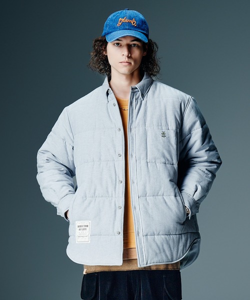 glamb(グラム)の「Button Down Puff Jacket / ボタンダウンパフジャケット(ブルゾン・メンズ・グレー/ブルー/イエロー・S/M/L)」の2枚目の写真