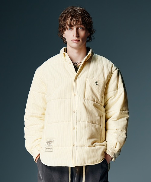 glamb(グラム)の「Button Down Puff Jacket / ボタンダウンパフジャケット(ブルゾン・メンズ・グレー/ブルー/イエロー・S/M/L)」の1枚目の写真