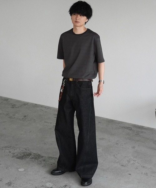WYM LIDNM(ウィム バイ リドム)の「TONAL MULTI BORDER TEE(Tシャツ/カットソー・メンズ・ダークグレー/ダークブルー・S/M/L)」の22枚目の写真