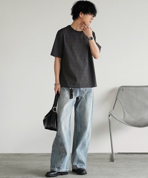 WYM LIDNM(ウィム バイ リドム)の「TONAL MULTI BORDER TEE(Tシャツ/カットソー・メンズ・ダークグレー/ダークブルー・S/M/L)」の21枚目の写真