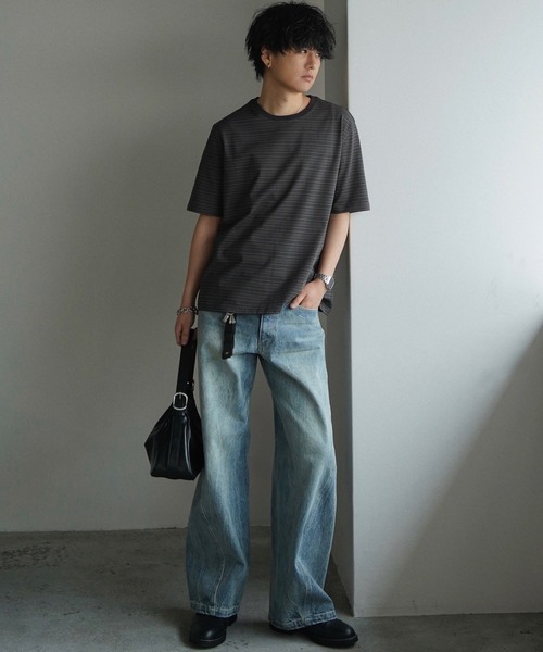 WYM LIDNM(ウィム バイ リドム)の「TONAL MULTI BORDER TEE(Tシャツ/カットソー・メンズ・ダークグレー/ダークブルー・S/M/L)」の20枚目の写真