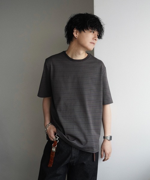 WYM LIDNM(ウィム バイ リドム)の「TONAL MULTI BORDER TEE(Tシャツ/カットソー・メンズ・ダークグレー/ダークブルー・S/M/L)」の18枚目の写真
