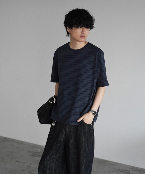 WYM LIDNM(ウィム バイ リドム)の「TONAL MULTI BORDER TEE(Tシャツ/カットソー・メンズ・ダークグレー/ダークブルー・S/M/L)」の12枚目の写真