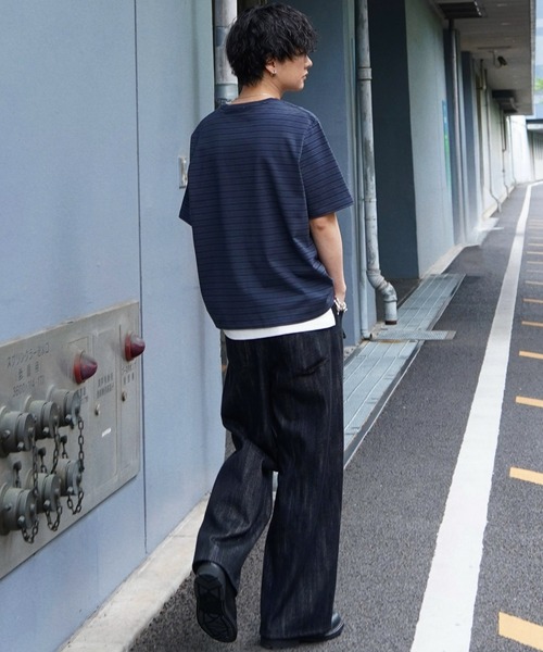 WYM LIDNM(ウィム バイ リドム)の「TONAL MULTI BORDER TEE(Tシャツ/カットソー・メンズ・ダークグレー/ダークブルー・S/M/L)」の13枚目の写真