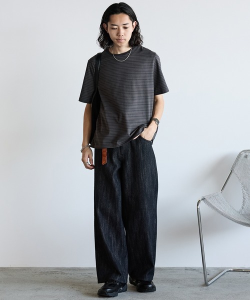 WYM LIDNM(ウィム バイ リドム)の「TONAL MULTI BORDER TEE(Tシャツ/カットソー・メンズ・ダークグレー/ダークブルー・S/M/L)」の16枚目の写真