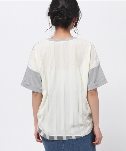 OUTLET（アウトレット）の「【Discoat】後ロ異素材使イP/O（Tシャツ/カットソー・レディース・杢グレー・FREE）」の4枚目の写真