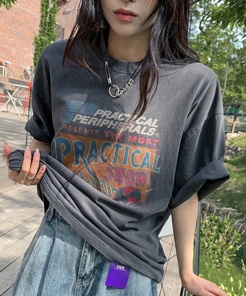 NOWLE(ノウル)の「【NOWLE】ピグメント加工 ヴィンテージライク グラフィックプリント 半袖 Tシャツ / ユニセックス(Tシャツ/カットソー・メンズ・グレー・SMALL/MEDIUM/LARGE/X-LARGE)」の20枚目の写真