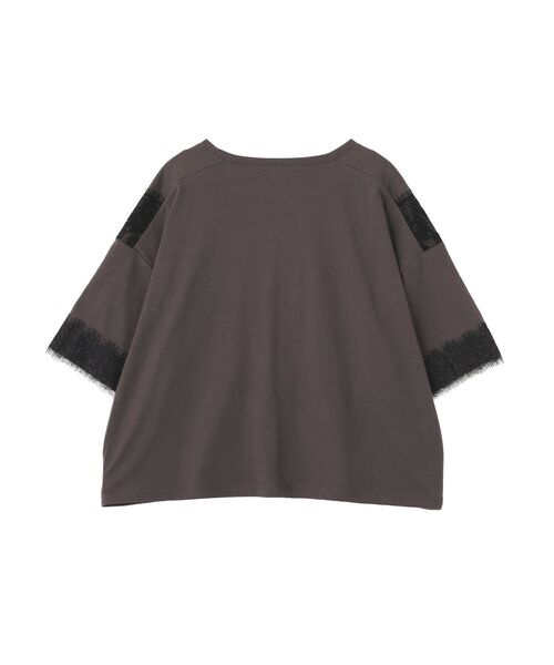 Green Parks(グリーンパークス)の「レースドッキング半袖プルオーバー(Tシャツ/カットソー・レディース・オフホワイト/チャコールグレー・FREE)」の18枚目の写真