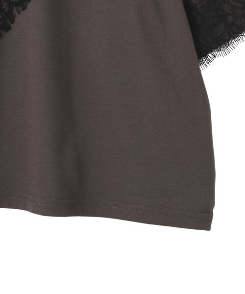Green Parks(グリーンパークス)の「レースドッキング半袖プルオーバー(Tシャツ/カットソー・レディース・オフホワイト/チャコールグレー・FREE)」の21枚目の写真