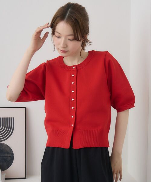RETRO GIRL(レトロガール)の「メタル釦半袖カーデ(カーディガン/ボレロ・レディース・ブラウン/ブラック/ホワイト系その他/レッド・FREE)」の21枚目の写真