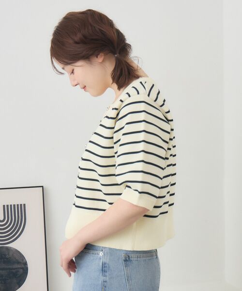 RETRO GIRL(レトロガール)の「メタル釦半袖カーデ(カーディガン/ボレロ・レディース・ブラウン/ブラック/ホワイト系その他/レッド・FREE)」の11枚目の写真