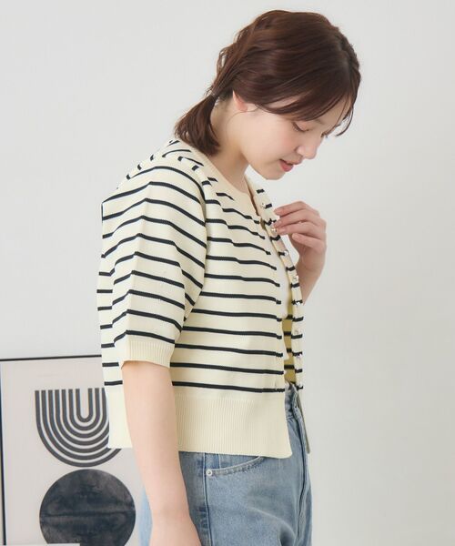 RETRO GIRL(レトロガール)の「メタル釦半袖カーデ(カーディガン/ボレロ・レディース・ブラウン/ブラック/ホワイト系その他/レッド・FREE)」の9枚目の写真