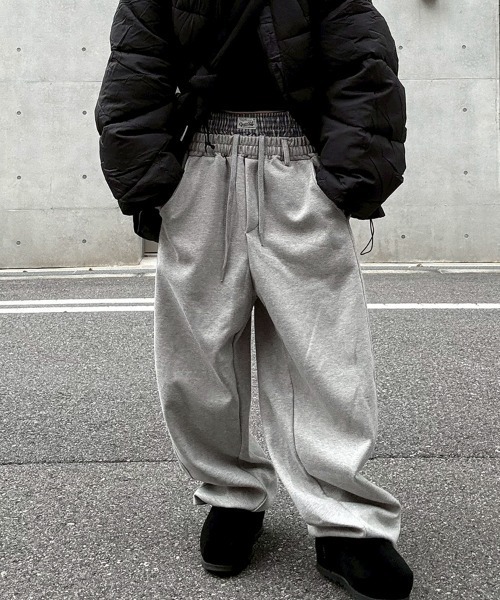 YACA（ヤーカ）の「Layered Sweat Pants/レイヤードスウェットパンツ（スウェットパンツ・レディース・ブラック/グレー・FREE）」の10枚目の写真
