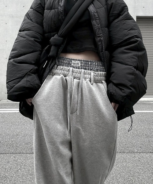 YACA（ヤーカ）の「Layered Sweat Pants/レイヤードスウェットパンツ（スウェットパンツ・レディース・ブラック/グレー・FREE）」の12枚目の写真