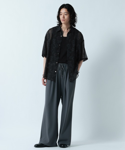 RAGEBLUE（レイジブルー）の「SHEER FLOWER LOOSE SILHOUETTE SHIRTS/シアーフラワー柄ルーズシルエットシャツ（シャツ/ブラウス・メンズ・ホワイト/ブラック/グレー・MEDIUM/LARGE）」の5枚目の写真