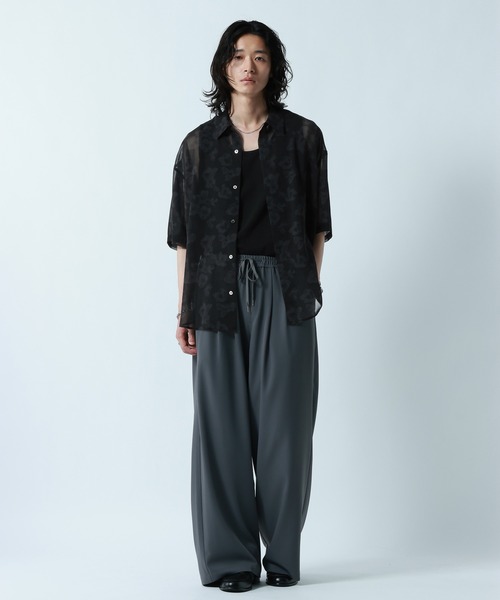 RAGEBLUE（レイジブルー）の「SHEER FLOWER LOOSE SILHOUETTE SHIRTS/シアーフラワー柄ルーズシルエットシャツ（シャツ/ブラウス・メンズ・ホワイト/ブラック/グレー・MEDIUM/LARGE）」の6枚目の写真
