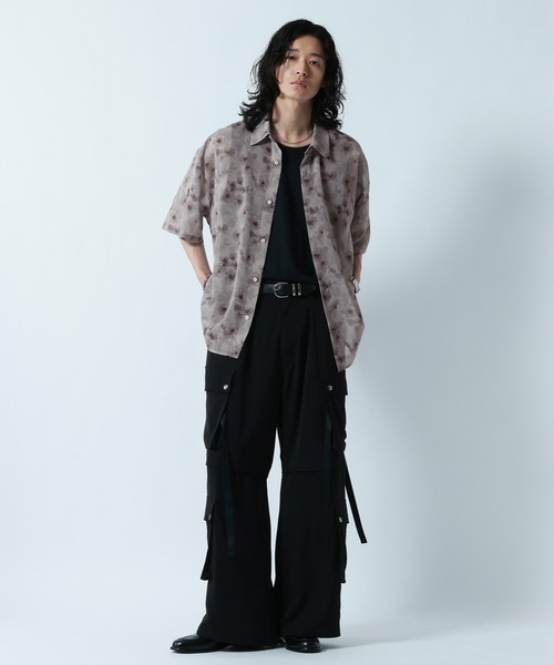 RAGEBLUE（レイジブルー）の「SHEER FLOWER LOOSE SILHOUETTE SHIRTS/シアーフラワー柄ルーズシルエットシャツ（シャツ/ブラウス・メンズ・ホワイト/ブラック/グレー・MEDIUM/LARGE）」の12枚目の写真