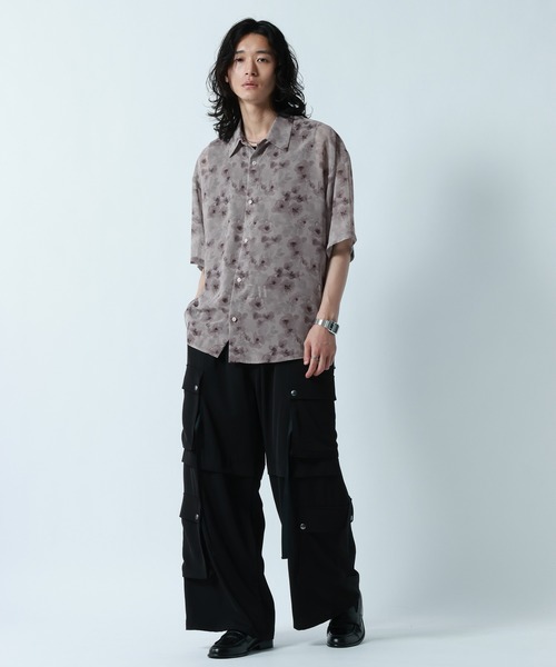 RAGEBLUE（レイジブルー）の「SHEER FLOWER LOOSE SILHOUETTE SHIRTS/シアーフラワー柄ルーズシルエットシャツ（シャツ/ブラウス・メンズ・ホワイト/ブラック/グレー・MEDIUM/LARGE）」の14枚目の写真