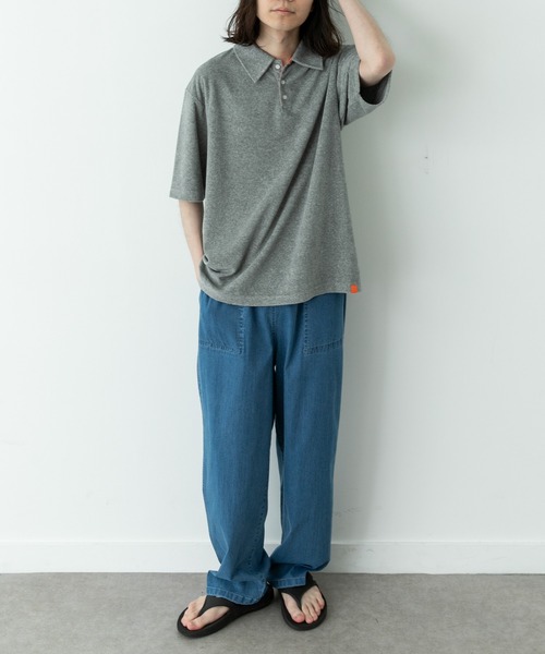 URBAN RESEARCH Sonny Label(アーバンリサーチサニーレーベル)の「配色パイルポロシャツ(ポロシャツ・メンズ・ネイビー/グレー/グリーン・MEDIUM/LARGE)」の7枚目の写真