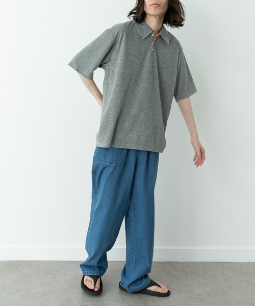 URBAN RESEARCH Sonny Label(アーバンリサーチサニーレーベル)の「配色パイルポロシャツ(ポロシャツ・メンズ・ネイビー/グレー/グリーン・MEDIUM/LARGE)」の8枚目の写真