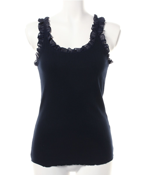 one after another NICE CLAUP（ワンアフターアナザーナイスクラップ）の「フリルタンクトップ（タンクトップ・レディース・アイボリー/ピンク/サックスブルー/グレー/ネイビー・FREE）」の3枚目の写真