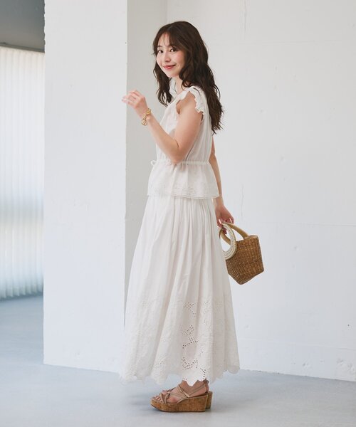 La boutique BonBon(ラブティックボンボン)の「【SETUP可・今すぐお届け】カットワークレースブラウス(シャツ/ブラウス・レディース・ホワイト/ブラック・FREE)」の8枚目の写真