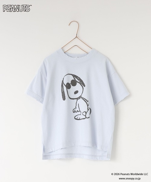 LOWRYS FARM（ローリーズファーム）の「【SNOOPY】クラッシュTシャツ　 656759（Tシャツ/カットソー・キッズ・チャコールグレー/オフホワイト/ライトブルー・110cm/120cm/150cm/140cm/130cm）」の3枚目の写真