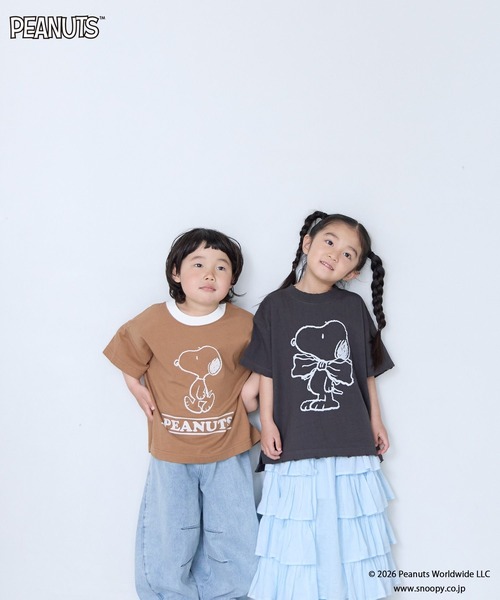 LOWRYS FARM（ローリーズファーム）の「【SNOOPY】クラッシュTシャツ　 656759（Tシャツ/カットソー・キッズ・チャコールグレー/オフホワイト/ライトブルー・110cm/120cm/150cm/140cm/130cm）」の10枚目の写真