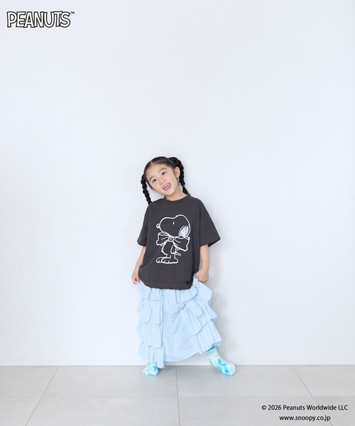 LOWRYS FARM（ローリーズファーム）の「【SNOOPY】クラッシュTシャツ　 656759（Tシャツ/カットソー・キッズ・チャコールグレー/オフホワイト/ライトブルー・110cm/120cm/150cm/140cm/130cm）」の12枚目の写真