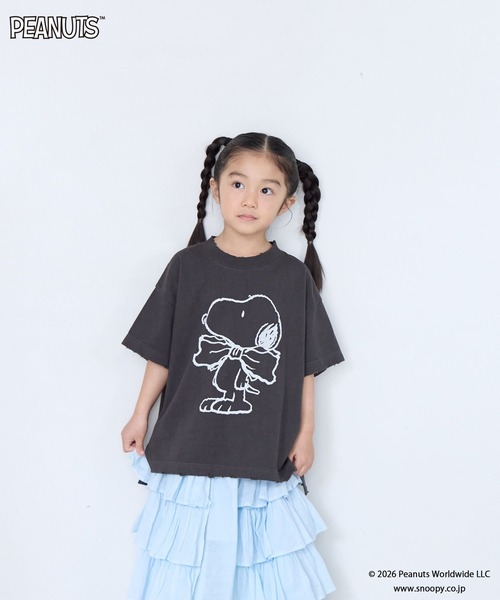 LOWRYS FARM（ローリーズファーム）の「【SNOOPY】クラッシュTシャツ　 656759（Tシャツ/カットソー・キッズ・チャコールグレー/オフホワイト/ライトブルー・110cm/120cm/150cm/140cm/130cm）」の14枚目の写真