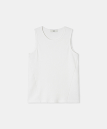 Rib sleeveless t-shirt / WHITE