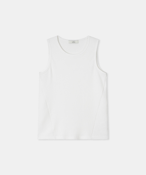 THEENDQUESTION(ジエンドクエスチョン)の「Rib sleeveless t-shirt / WHITE(Tシャツ/カットソー・レディース・その他・FREE)」の1枚目の写真