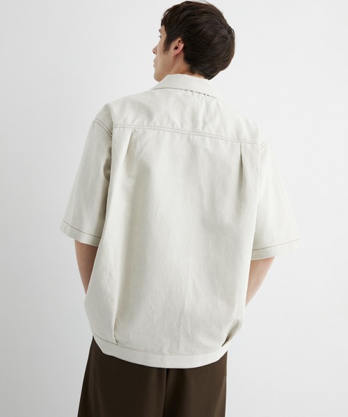 UNITED TOKYO(ユナイテッドトウキョウ)の「再入荷なし残りわずか【数量限定】9.5oz LINEN DENIM ワークシャツ S/S |リネン混/サマーデニム/防臭性/抗菌/抗酸化/梅雨対策/べた付き防止/ムレ防止(シャツ/ブラウス・メンズ・ブラック/ダークインディゴブルー/アイボリー・1/2)」の20枚目の写真