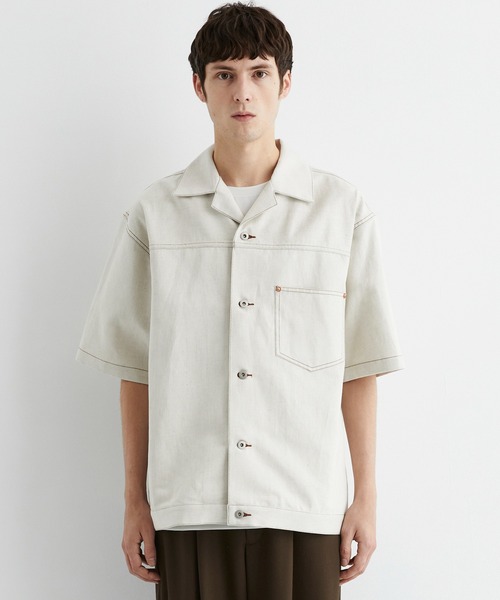 UNITED TOKYO(ユナイテッドトウキョウ)の「再入荷なし残りわずか【数量限定】9.5oz LINEN DENIM ワークシャツ S/S |リネン混/サマーデニム/防臭性/抗菌/抗酸化/梅雨対策/べた付き防止/ムレ防止(シャツ/ブラウス・メンズ・ブラック/ダークインディゴブルー/アイボリー・1/2)」の18枚目の写真