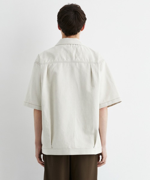 UNITED TOKYO(ユナイテッドトウキョウ)の「再入荷なし残りわずか【数量限定】9.5oz LINEN DENIM ワークシャツ S/S |リネン混/サマーデニム/防臭性/抗菌/抗酸化/梅雨対策/べた付き防止/ムレ防止(シャツ/ブラウス・メンズ・ブラック/ダークインディゴブルー/アイボリー・1/2)」の16枚目の写真