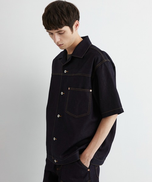 UNITED TOKYO(ユナイテッドトウキョウ)の「再入荷なし残りわずか【数量限定】9.5oz LINEN DENIM ワークシャツ S/S |リネン混/サマーデニム/防臭性/抗菌/抗酸化/梅雨対策/べた付き防止/ムレ防止(シャツ/ブラウス・メンズ・ブラック/ダークインディゴブルー/アイボリー・1/2)」の13枚目の写真
