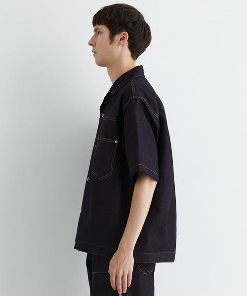 UNITED TOKYO(ユナイテッドトウキョウ)の「再入荷なし残りわずか【数量限定】9.5oz LINEN DENIM ワークシャツ S/S |リネン混/サマーデニム/防臭性/抗菌/抗酸化/梅雨対策/べた付き防止/ムレ防止(シャツ/ブラウス・メンズ・ブラック/ダークインディゴブルー/アイボリー・1/2)」の10枚目の写真
