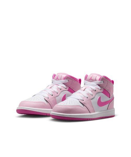 JORDAN BRAND(ジョーダンブランド)の「ジョーダン 1 MID リトルキッズシューズ / Jordan 1 Mid Little Kids' Shoes DQ8424-601 Pink Foam(スニーカー・キッズ・ピンク・19/16.5/17/17.5/18.5/19.5/20/20.5/21/21.5/22/18)」の5枚目の写真