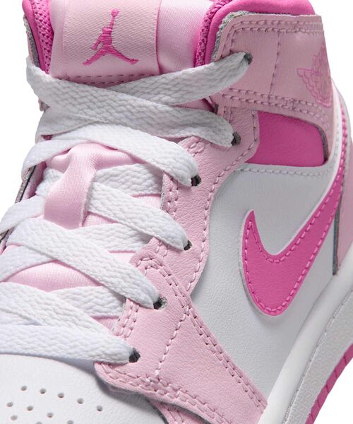 JORDAN BRAND(ジョーダンブランド)の「ジョーダン 1 MID リトルキッズシューズ / Jordan 1 Mid Little Kids' Shoes DQ8424-601 Pink Foam(スニーカー・キッズ・ピンク・19/16.5/17/17.5/18.5/19.5/20/20.5/21/21.5/22/18)」の7枚目の写真