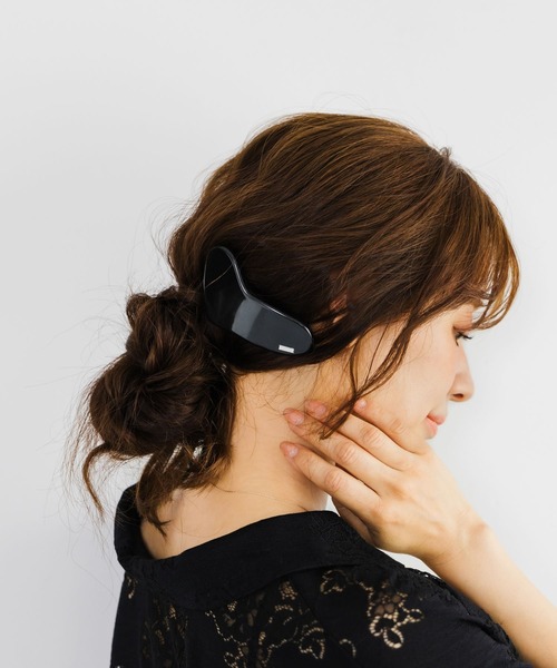 mysty woman（ミスティウーマン）の「【LAPUIS】PlumpHeartバレッタL　730199（バレッタ/ヘアクリップ・レディース・ブラウン/ブラック・FREE）」の2枚目の写真
