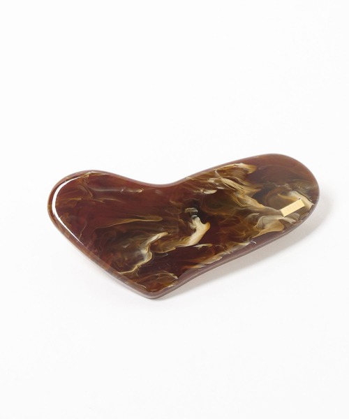 mysty woman（ミスティウーマン）の「【LAPUIS】PlumpHeartバレッタL　730199（バレッタ/ヘアクリップ・レディース・ブラウン/ブラック・FREE）」の6枚目の写真
